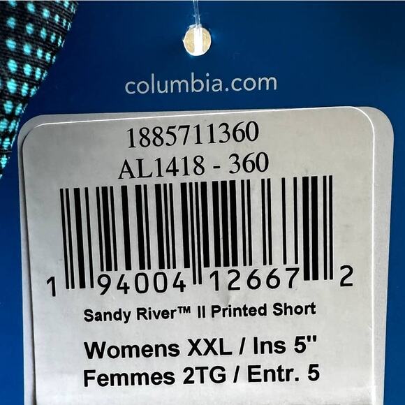 Columbia Omni-Shade Sandy River II Shorts UPF 30 Tie Dye Green XXL NWT - Picture 7 of 8